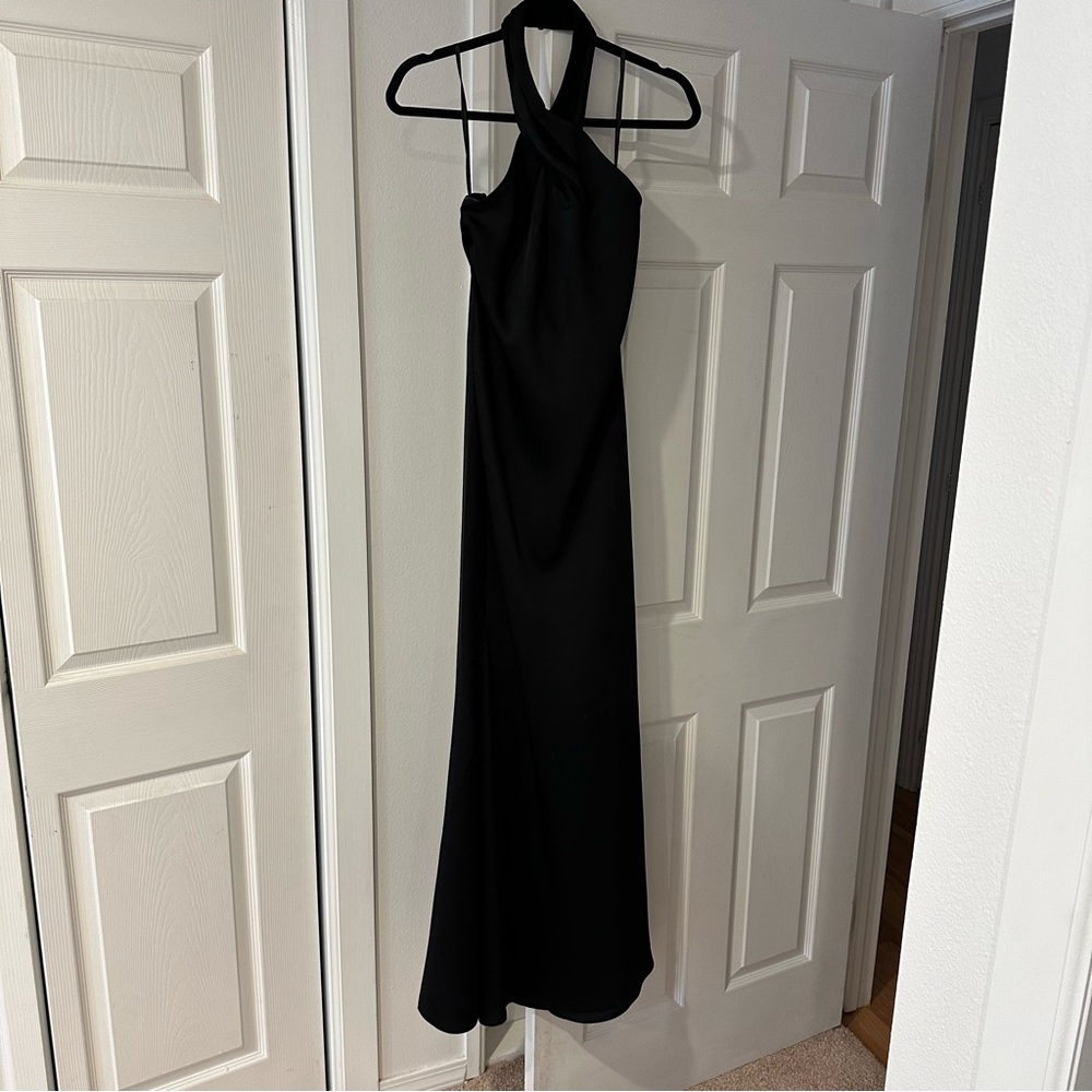 BHLDN Ruby Twist Halter Satin Gown